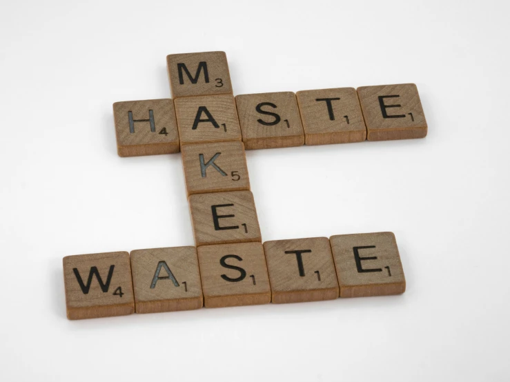 a close up of words spelling on tiles