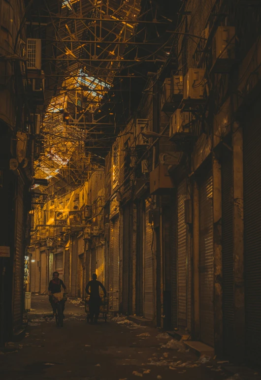 the street is empty during the night time