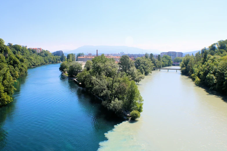 a river that is running through a city