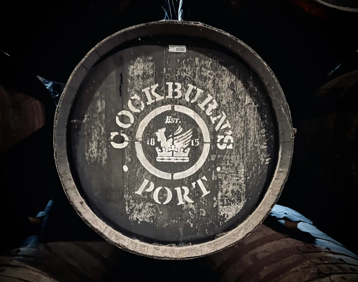 a barrel with the name oakburns port in it
