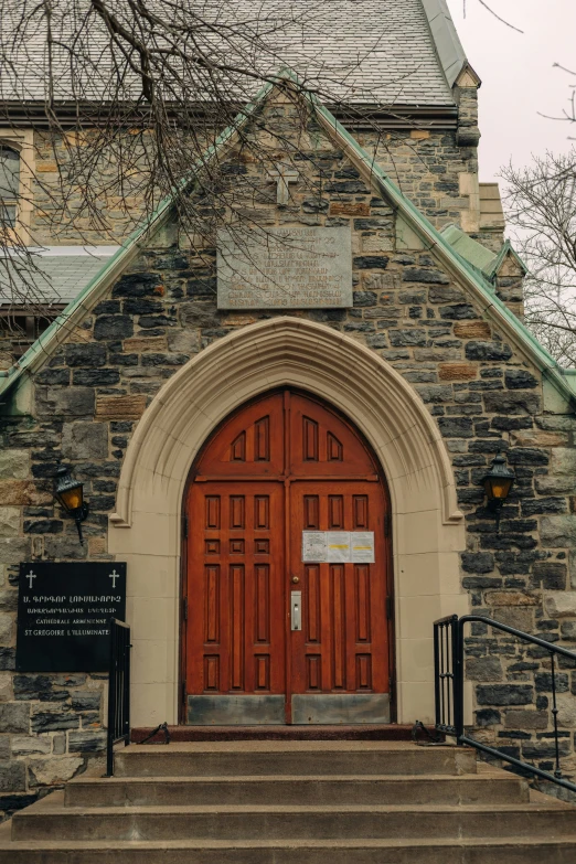 a church with stairs leading up to it