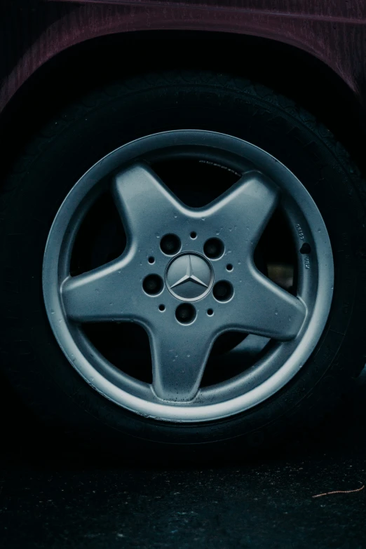 a car tire is shown sitting on the floor