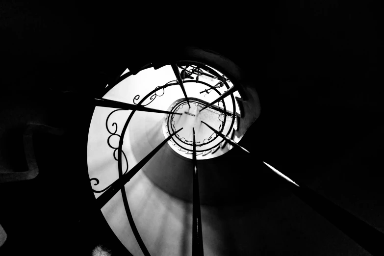 a black and white picture of a circular object