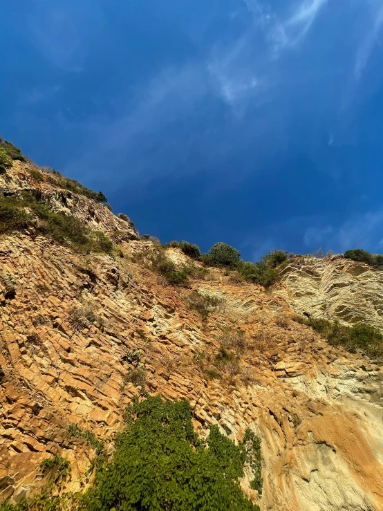 the mountain tops are rocky and colorful