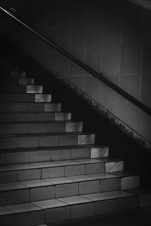 the stair up the side of an empty building