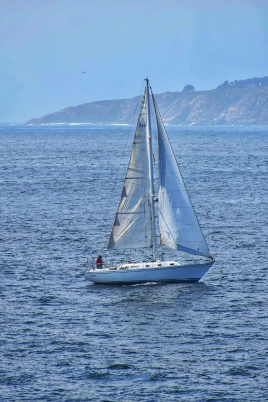 the sailboat is traveling in the open water