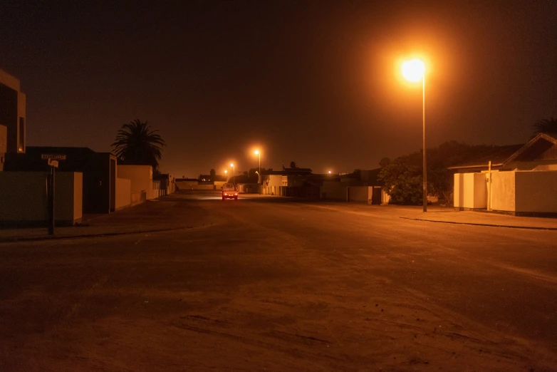 a street with no lights on at night