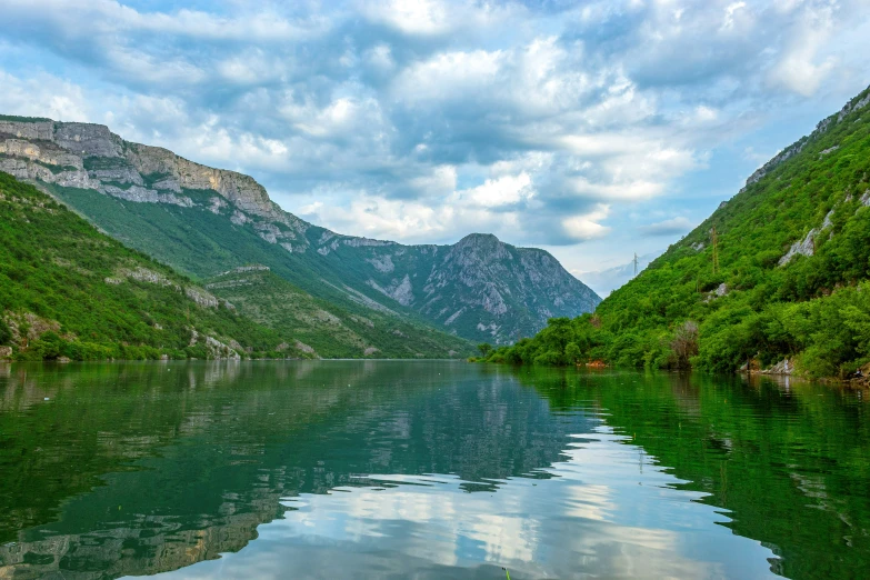 a scenic po of mountains and the river