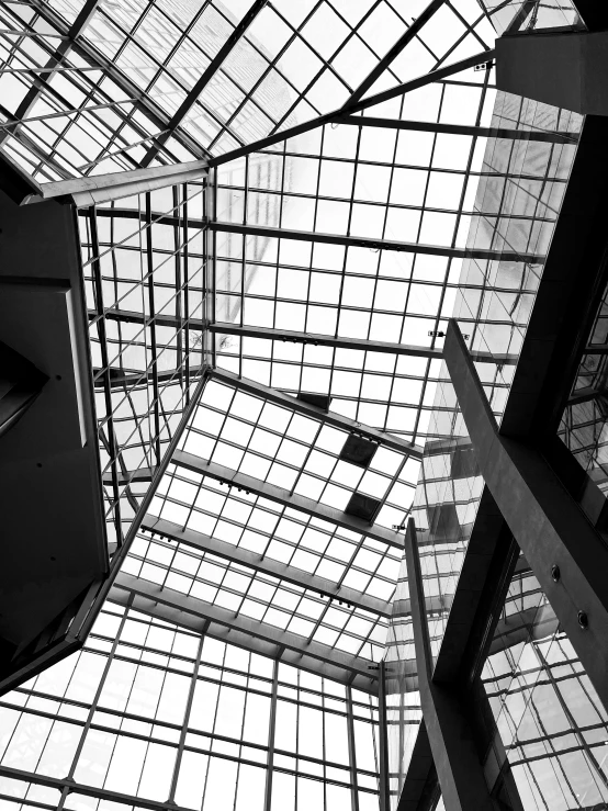 a couple of mirrors in the ceiling of a building