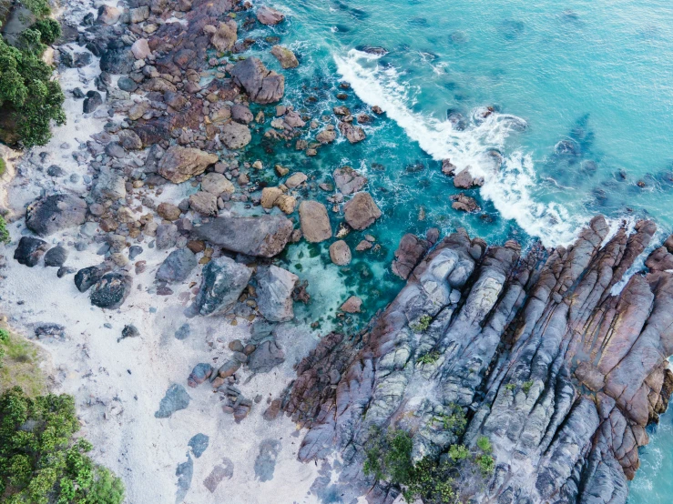 an aerial po of the beach and ocean