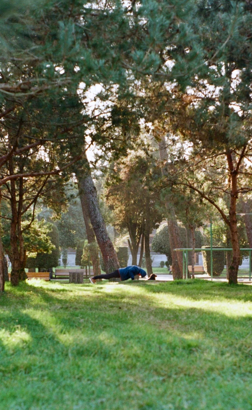 man in a park resting on the ground