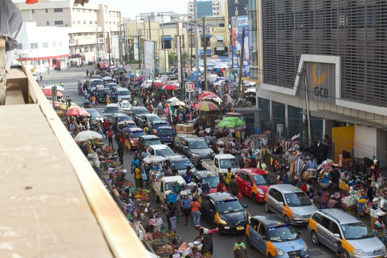 a traffic jam on the road in a city