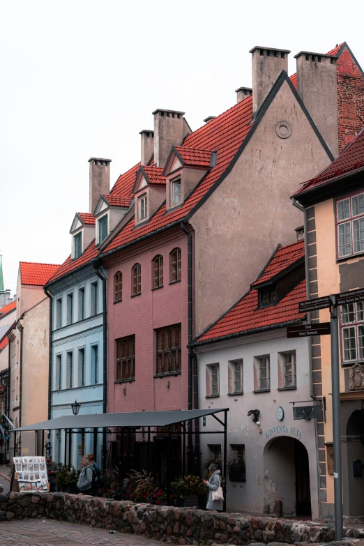 some very colorful houses next to each other