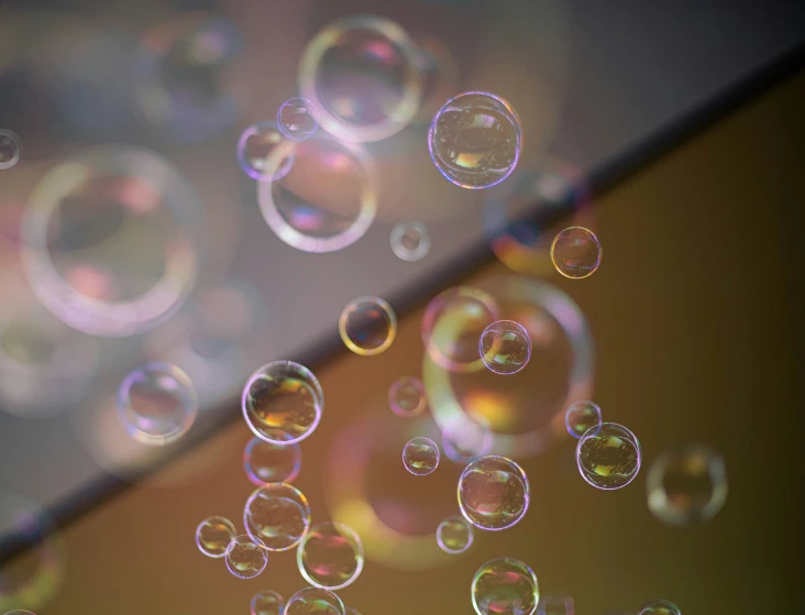 a group of bubbles sitting in the air