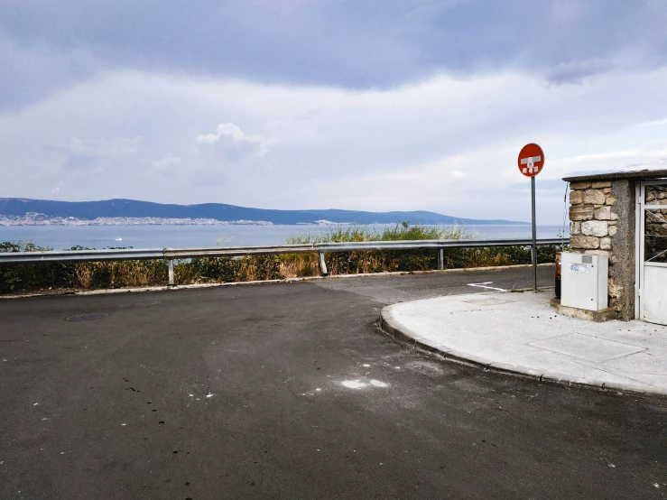 there is a stop sign on the side of a road