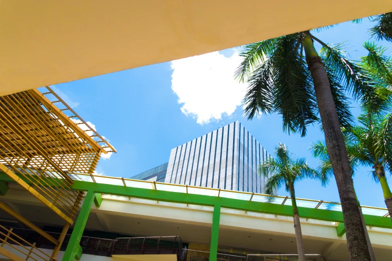 looking out the front door of an office building towards the outside