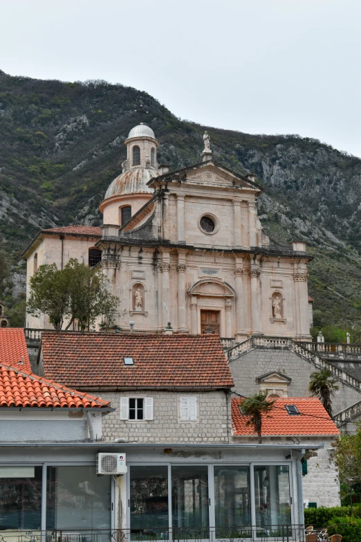 the small church is built on the hill