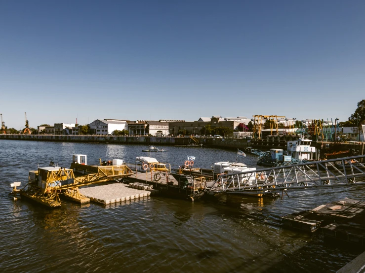 an over head po of a dock in the water