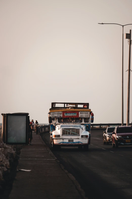 a bus is parked on the side of the road