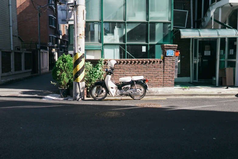 a bike that is sitting on the side of a street