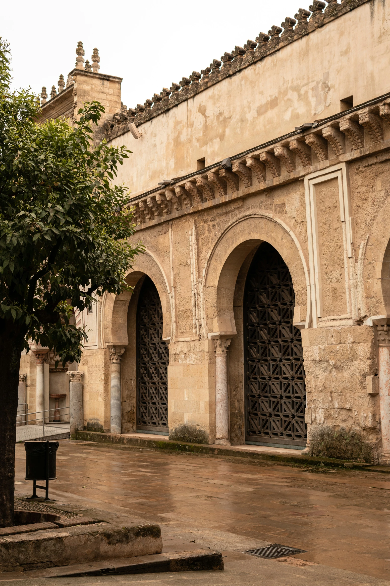 this is an image of a courtyard of an old building