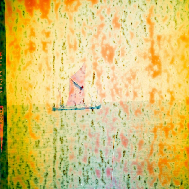 a boat in a calm river surrounded by flowers