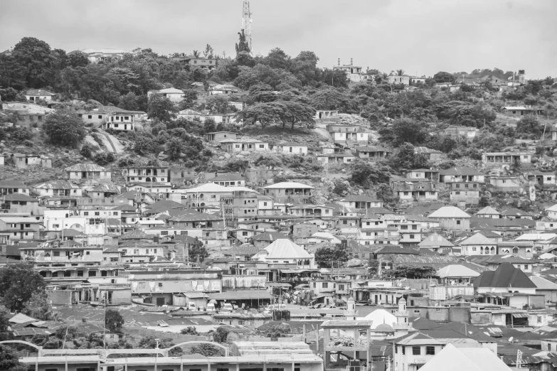 the hillside of this residential neighborhood is in a good condition