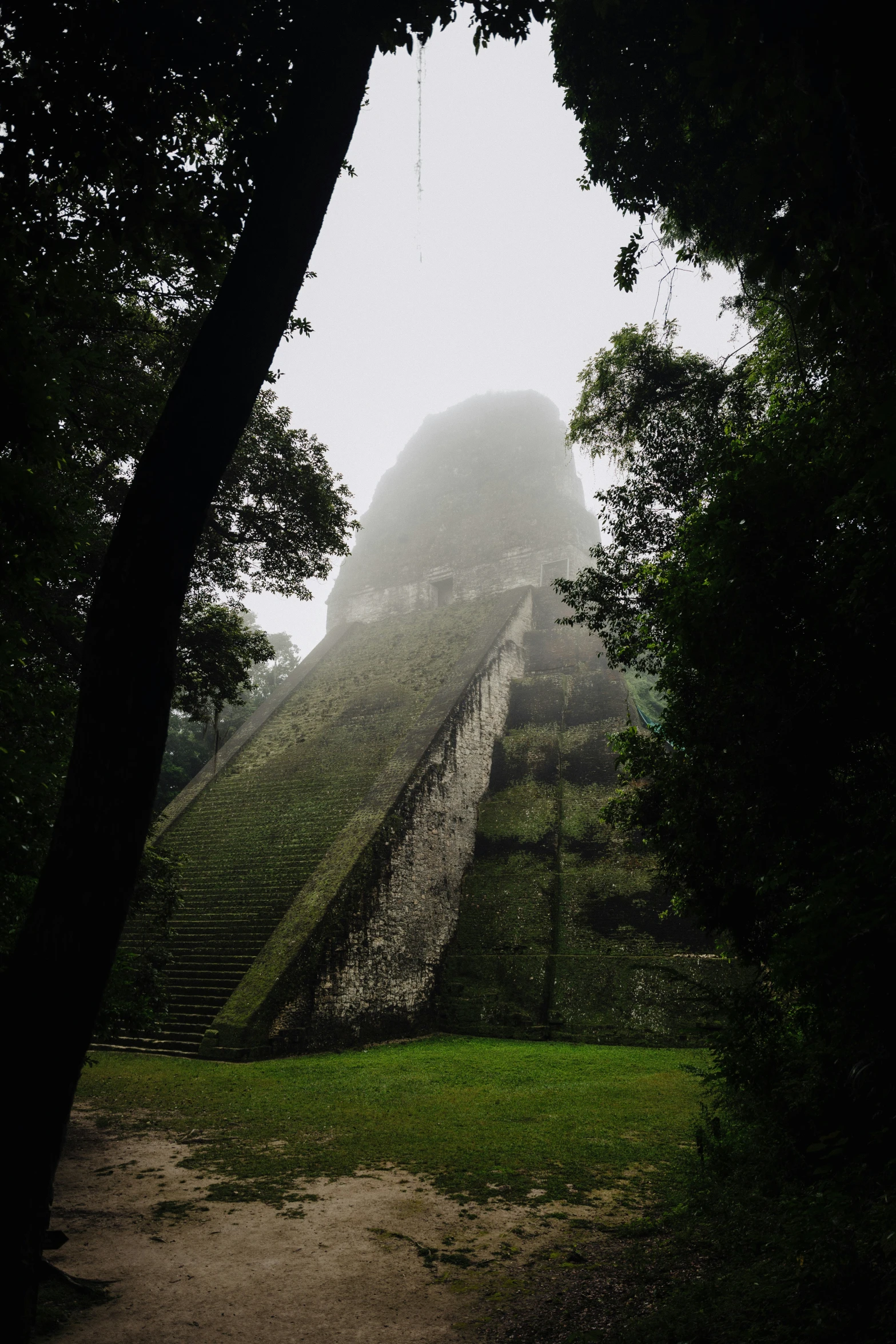 the ancient pyramid has steps built into it