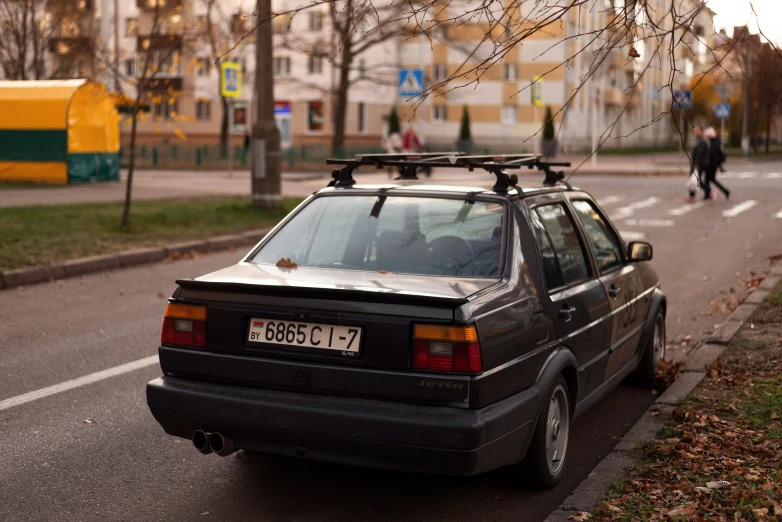 a car with a car haul rack attached to its back