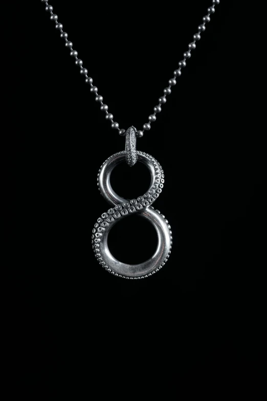 the necklace is designed in sterling silver