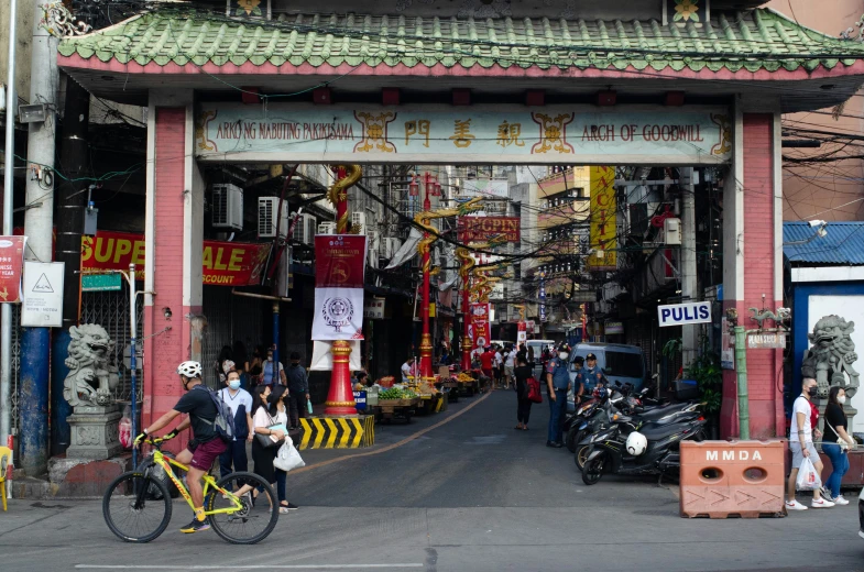 the city is lined with stores and shops