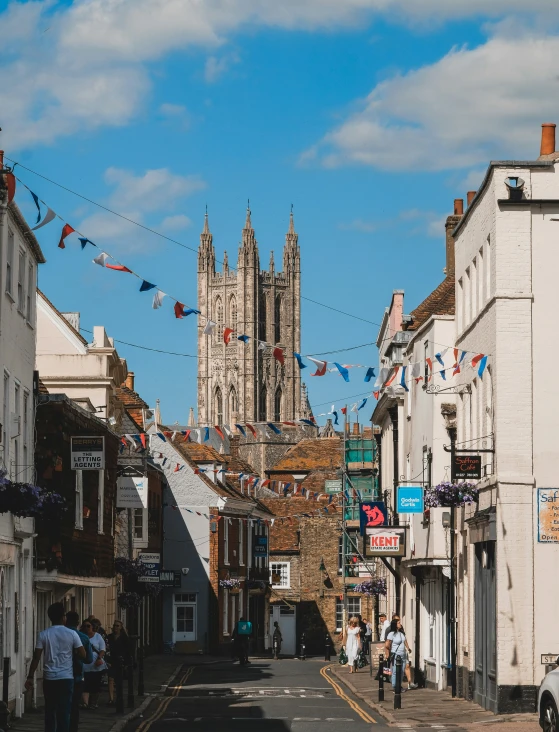 this is an image of a street with old buildings