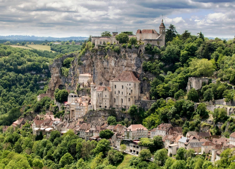 the old village is on top of the steep hill