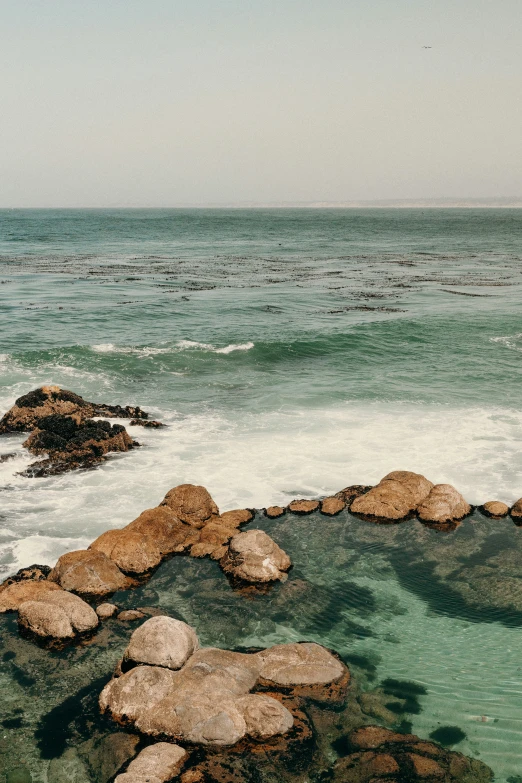 some water and rocks on a clear day