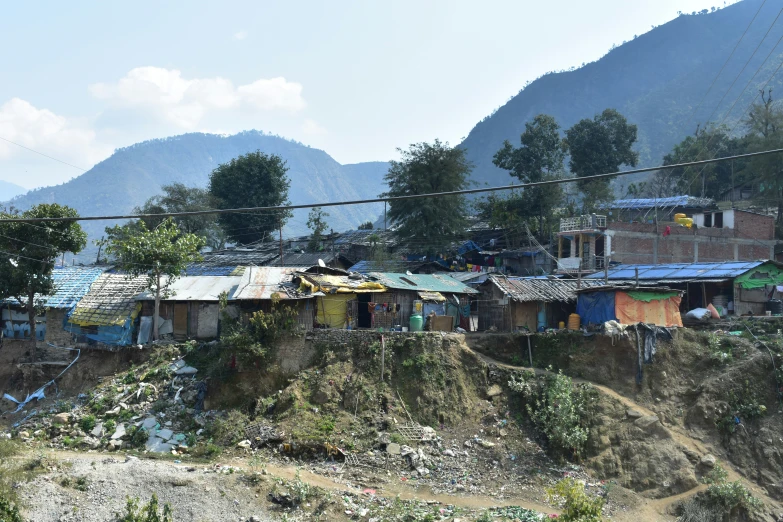 a slum in the village with lots of buildings