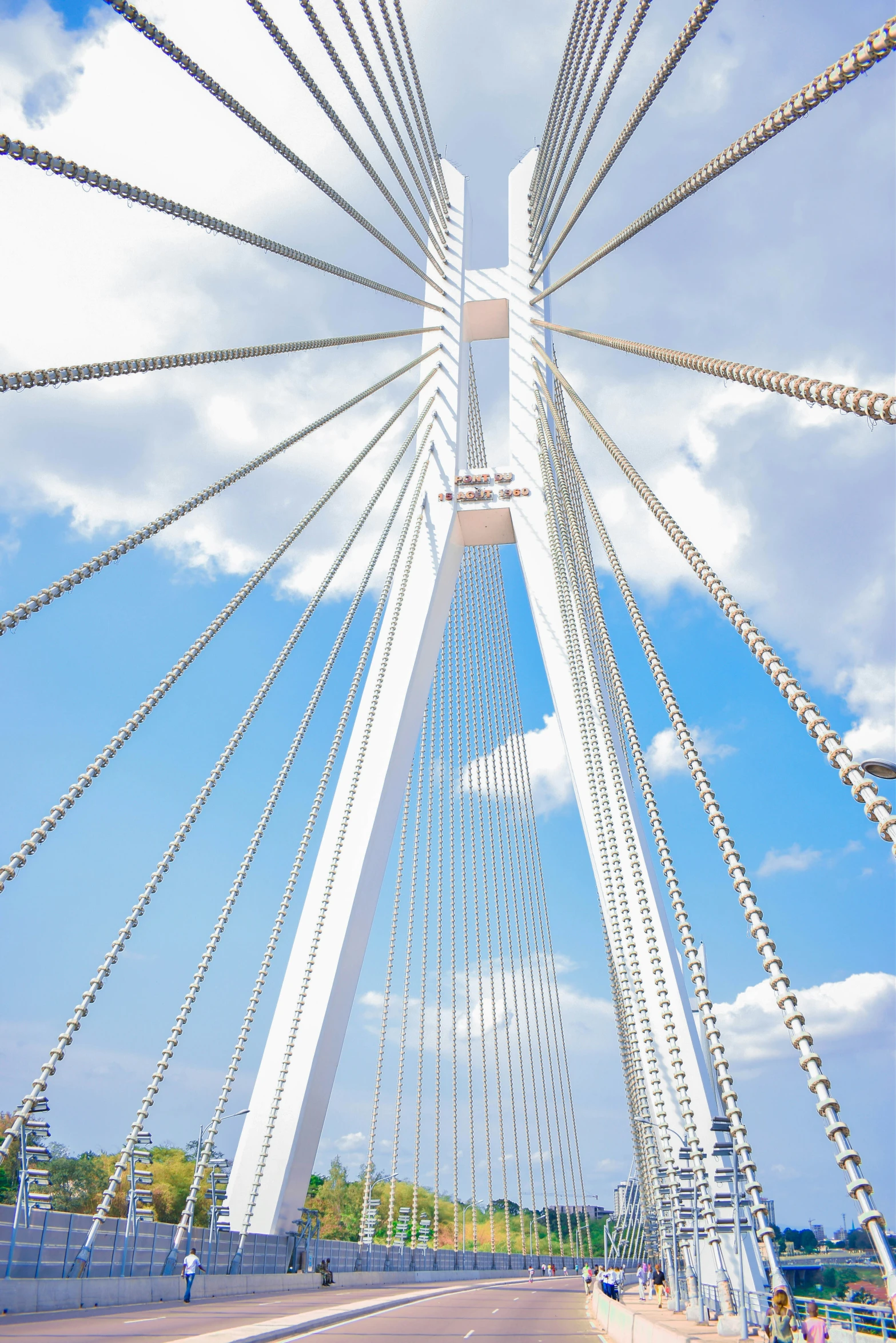 the cables on the structure are connecting to the other buildings