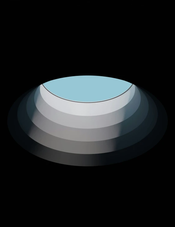 a round object is shown with its light coming through
