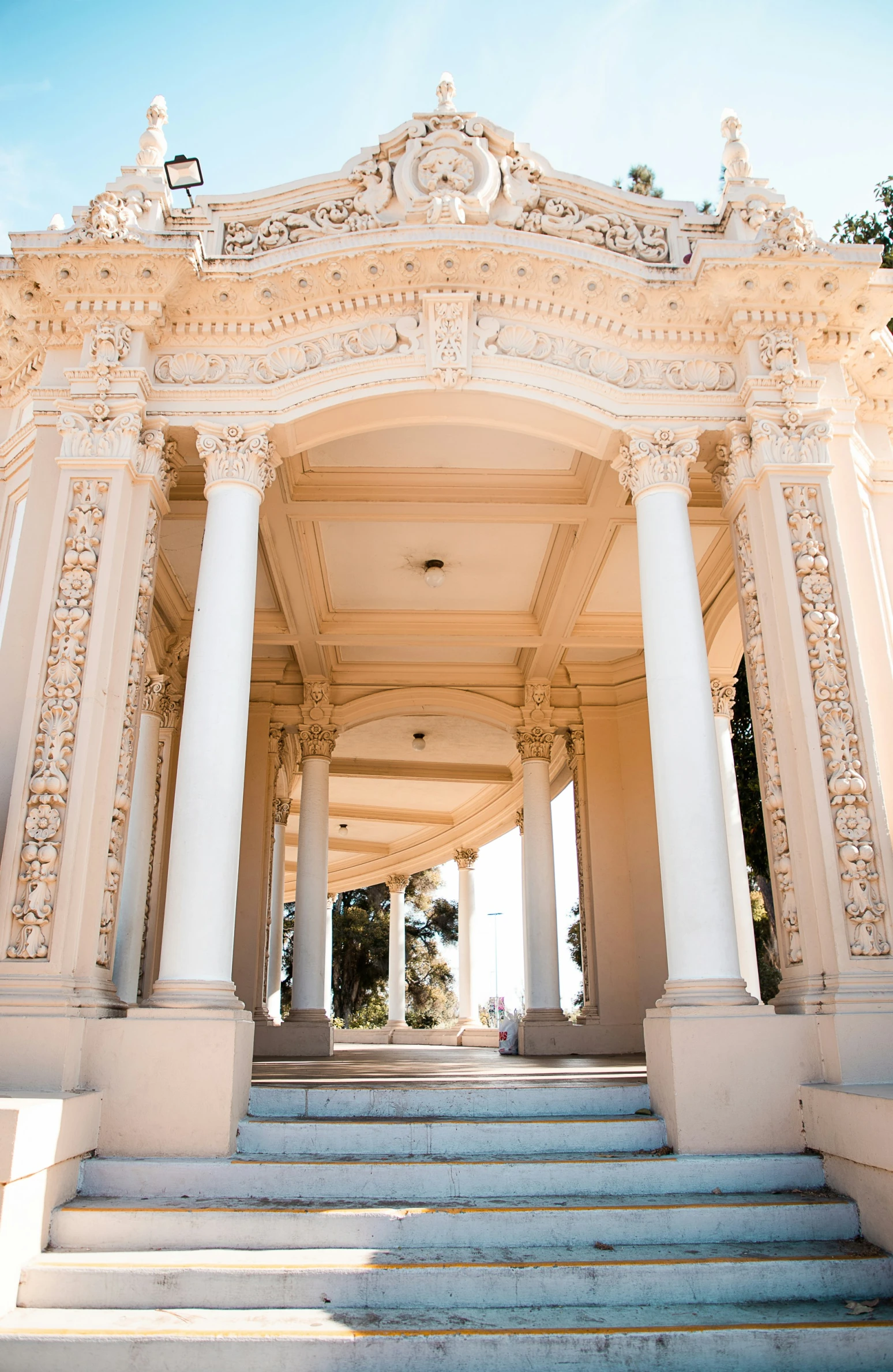 columns in front of the building with two men