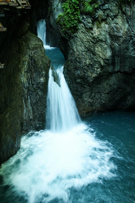 the waterfall is made out of water