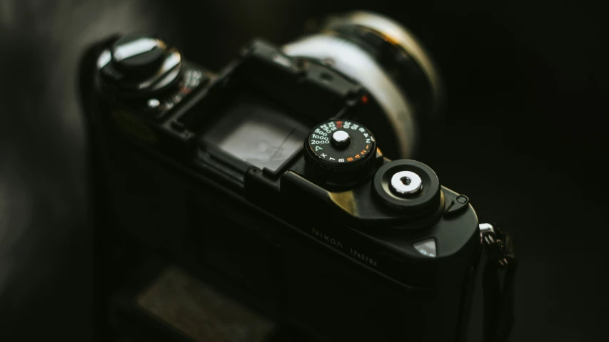 closeup of camera with ons and focus on the front