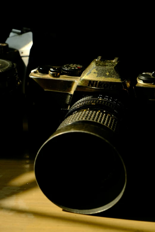 a camera and its lens on a table