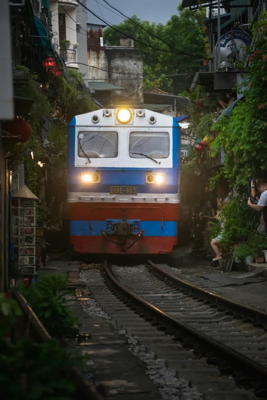 there is a train that has stopped at the station