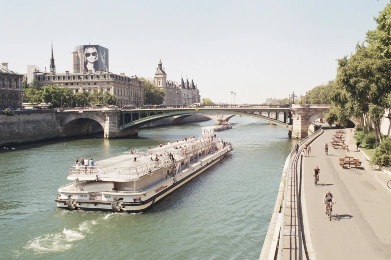 a view of a waterway and some buildings with a river going through it