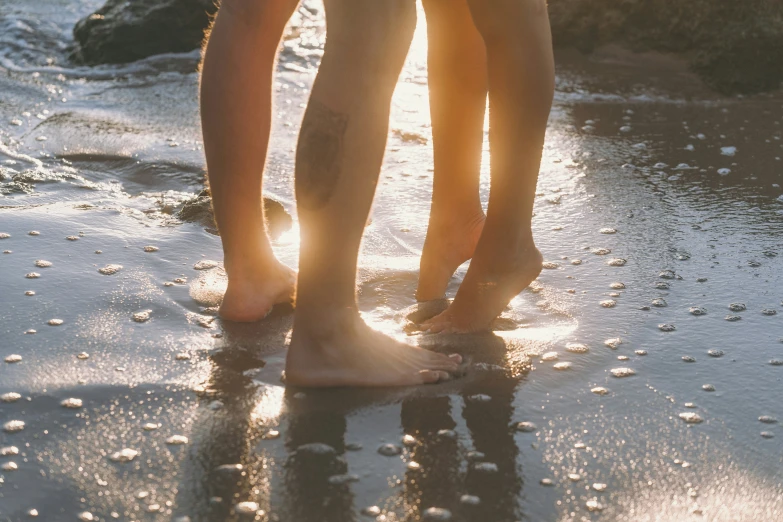 the person is standing close to the water