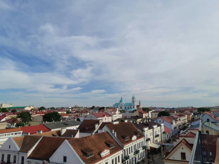 a city has buildings lined up on both sides