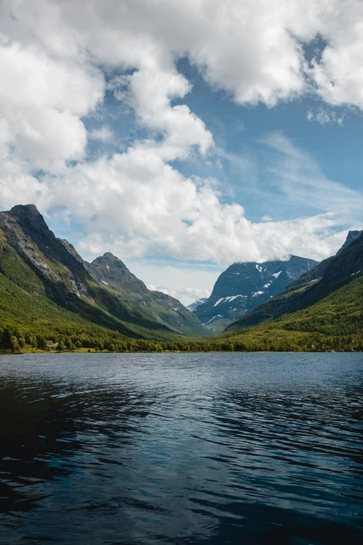 a scenic lake in the middle of a mountain range