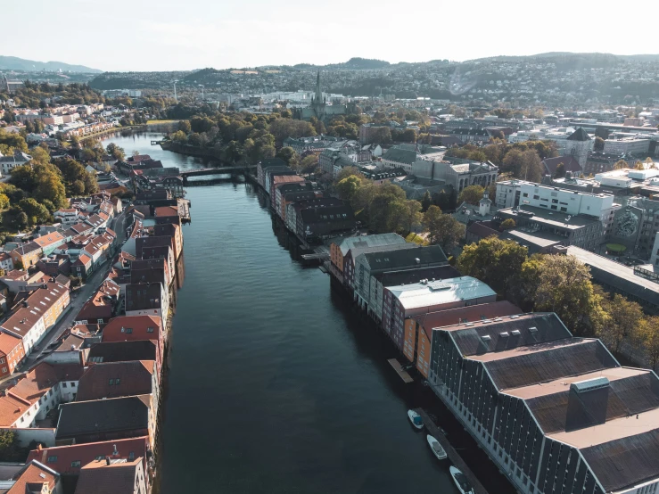 this is an aerial view of a waterway