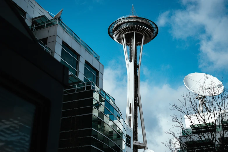 the top of a tower at space needle