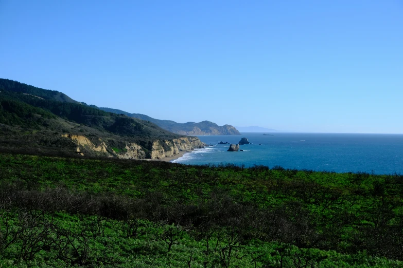 a scenic landscape on the ocean coast