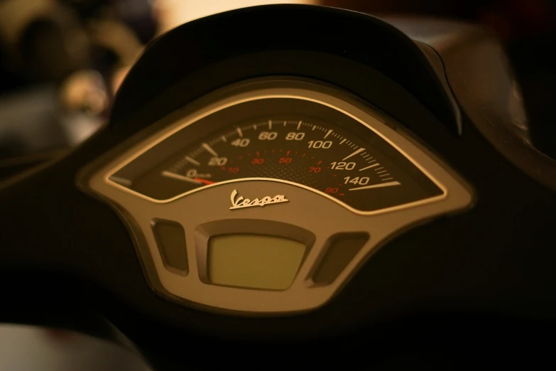 the meter is being displayed on a motorcycle